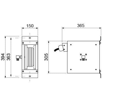 avvolgitubo chiuso lunghezza tubo 5m attacco 1/2" f senza doccia 1/2" m