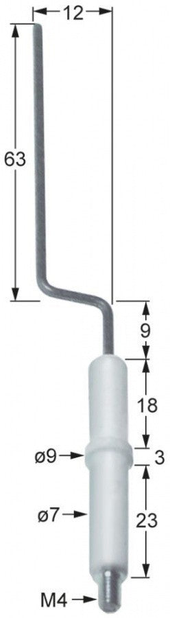 candela accensione d1 diametro  7mm d2 diametro  9mm attacco m4 l1 9mm l2 12mm l3 62mm lc1 18mm lc2 3mm lc3 23mm