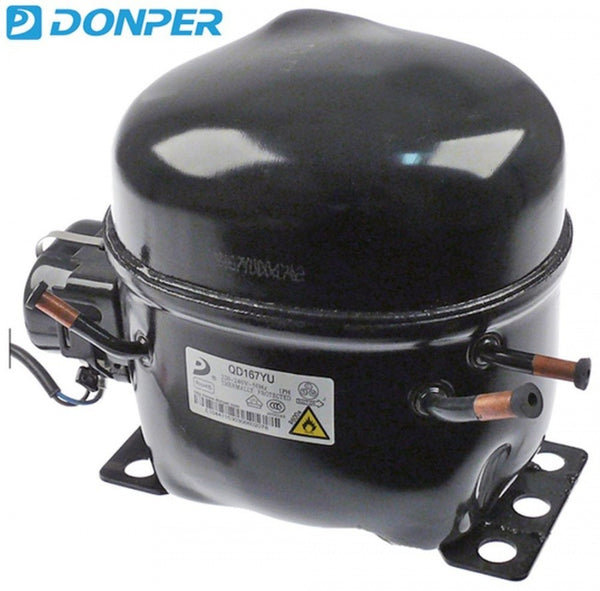 compressore donper tipo qd167yu refrigerante r600a 220-240v 50hz completamente ermetico 11,9kg