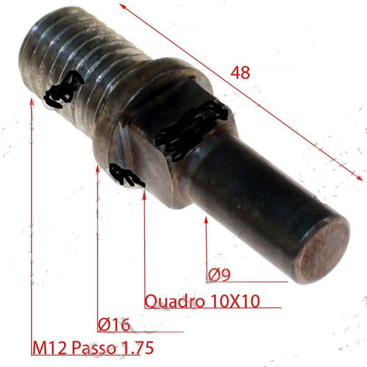 PERNO PORTA COLTELLO MARCA AGUSTONI MOD. 8 Ø FIL 12 PASSO 1.5 Ø SP