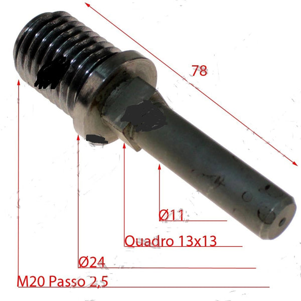 PERNO PORTA COLTELLO MARCA LA FELSINEA MOD. 22 TV Ø FIL 20 PASSO 2.5