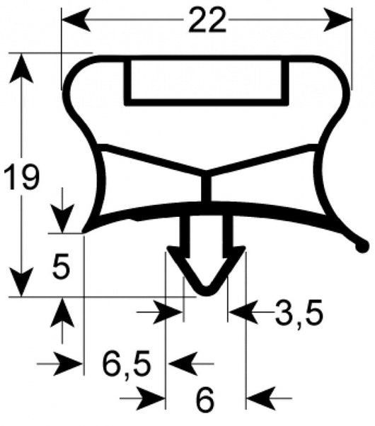guarnizione per frigoriferi profilo 9794 lar. 535mm l 1185mm misura innesto