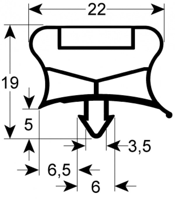 guarnizione per frigoriferi profilo 9794 lar. 535mm l 1185mm misura innesto