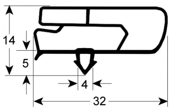 guarnizione per frigoriferi profilo 9797 lar. 440mm l 560mm misura innesto