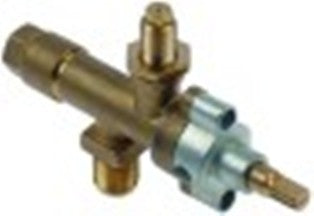 rubinetto del gas entrata gas 1/4" a sinistra uscita gas m10x1 ugello esterno diametro  1,2mm