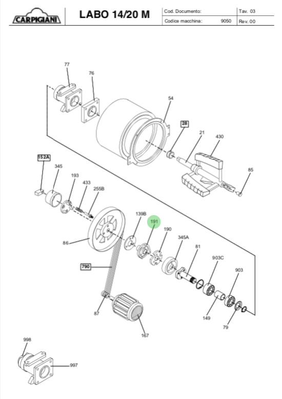 APPOGGIO MOBILE - CARPIGIANI  LABO 14/20 M