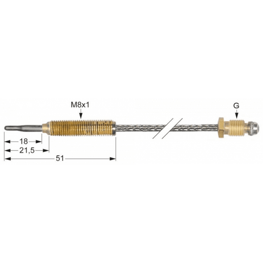 THERMOCOUPLE FLEXIBLE M8x1