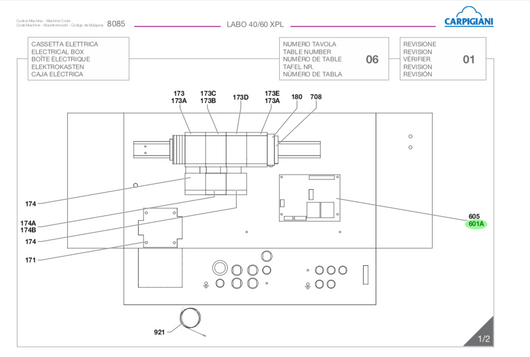 ADATTATORE SCHEDA
P1000-PULS.26
POLI LCD - CARPIGIANI  LABO 40/60 XPL