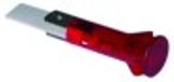lampada spia diametro  10mm rosso 230v attacco faston maschio 6,3mm conf. 5 pz
