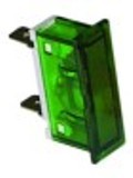lampada spia dimensioni di montaggio 34x10mm 230v 1w verde attacco faston maschio 6,3mm