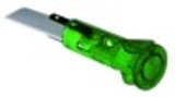 lampada spia diametro  10mm verde 230v attacco faston maschio 2,8mm con. 1 pz