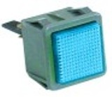 lampada spia dimensioni di montaggio 28,5x28,5mm 230v blu