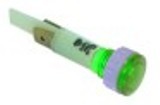 lampada spia diametro  10mm 230v verde attacco faston maschio 6,3mm