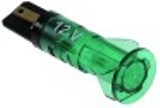 lampada spia diametro  10mm verde 12v attacco faston maschio 2,8mm con. 1 pz
