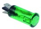 lampada spia diametro  13mm verde 230v attacco faston maschio 6,3mm temperatura