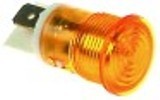 lampada spia diametro  16mm 230v giallo attacco faston maschio 6,3mm