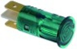 lampada spia diametro  12,5mm 230v verde attacco faston maschio 6,3mm