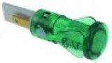 lampada spia diametro  10mm verde 6v attacco faston maschio 2,8mm con. 1 pz