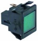 lampada spia dimensioni di montaggio 27,2x22,2mm verde 220v attacco faston maschio 6,3mm