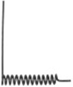 molla a torsione diametro  18,2mm l2 150mm filo diametro  3,2mm pos. di montaggio sx l1 100mm l3 24mm