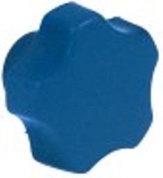 manopola a stella filetto m6 diametro  40mm l 29mm blu