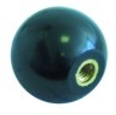 manopola sferica filetto m6 diametro  29mm con boccola in metallo nero