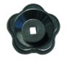 manopola a stella asse 6x6mm diametro  80mm