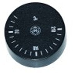 manopola termostato t. mass. 210°c 40-210°c diametro  42mm alb. diametro  6x4,6mm parte piana -135° nero