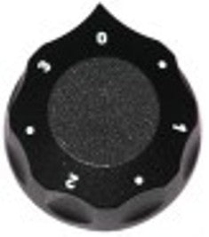 manopola interruttore 7 posizioni diametro  60mm alb. diametro  6x4,6mm parte piana superiore nero