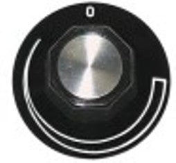 manopola regolatore di energia diametro  50mm alb. diametro  6x4,6mm parte piana superiore nero