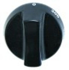 manopola termostato t. mass. 300°c diametro  64mm alb. diametro  6x4,6mm parte piana inferiore nero