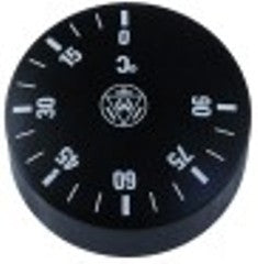 manopola termostato t. mass. 90°c 0-90°c diametro  42mm alb. diametro  6x4,6mm parte piana -45° nero