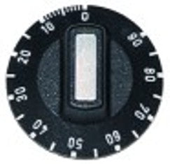 manopola timer 90min diametro  50mm alb. diametro  6x4,6mm parte piana inferiore nero