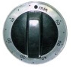 manopola timer 60min diametro  63mm alb. diametro  6x4,6mm parte piana superiore argenteo