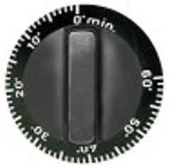 manopola timer 60min diametro  55mm alb. diametro  6x4,6mm parte piana inferiore nero