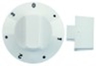 manopola interruttore 7 posizioni diametro  50mm alb. diametro  6x4,6mm parte piana sopra/sotto bianco
