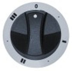 manopola interruttore 7 posizioni diametro  77mm alb. diametro  6x4,6mm parte piana superiore bianco/nero
