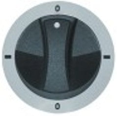 manopola interruttore 0-1-0-1 diametro  77mm alb. diametro  6x4,6mm parte piana superiore argenteo