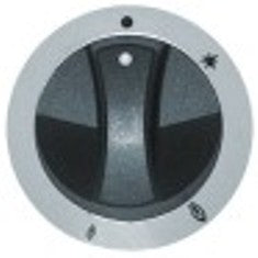 manopola rubinetto del gas con pos. pilota diametro  77mm alb. diametro  8x7mm parte piana inferiore argenteo