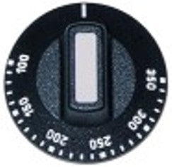 manopola termostato t. mass. 350°c diametro  50mm alb. diametro  6x4,6mm parte piana superiore nero