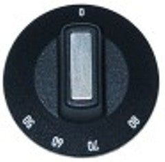 manopola termostato t. mass. 80°c diametro  50mm alb. diametro  6x4,6mm parte piana superiore nero