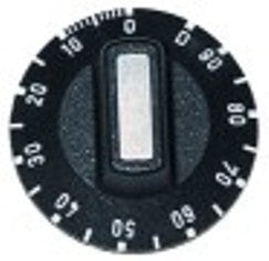 manopola timer 90min + manuale diametro  50mm alb. diametro  6x4,6mm parte piana superiore nero