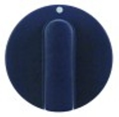 manopola interruttore marcatura zero diametro  52mm alb. diametro  6x4,6mm parte piana superiore blu