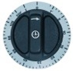 manopola timer 120min diametro  72mm alb. diametro  6x4,6mm parte piana inferiore nero