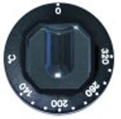 manopola termostato t. mass. 320°c campo di lavoro 140-320°c diametro  70mm alb. diametro  6x4,6mm