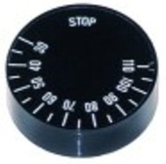 manopola termostato t. mass. 110°c 30-110°c diametro  42mm alb. diametro  6x4,6mm parte piana superiore nero