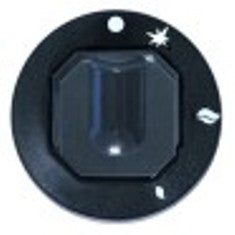 manopola rubinetto del gas con pos. pilota diametro  70mm alb. diametro  10x8mm parte piana superiore nero