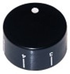 manopola interruttore 7 posizioni diametro  40mm alb. diametro  6x4,6mm parte piana sx nero