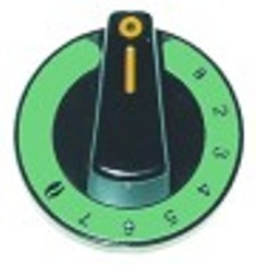 manopola termostato gas 1-8 diametro  60mm alb. diametro  8x6,5mm parte piana superiore nero