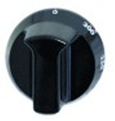 manopola termostato t. mass. 300°c 50-300°c diametro  52mm alb. diametro  6x4,6mm parte piana inferiore nero